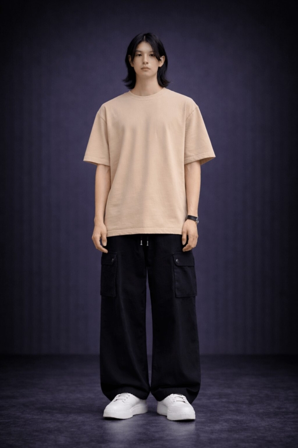 PREMIUM SUBSTANCE - PURE BIEGE HEAVYWEIGHT OVERSIZED T-SHIRT