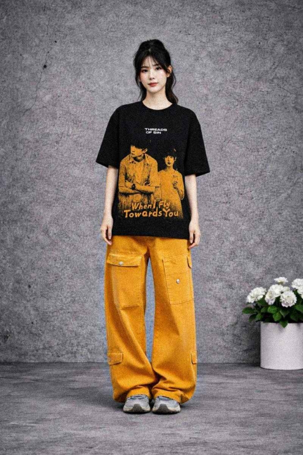 THREADS OF SIN - WHEN I FLY TOWARDS YOU OVERSIZED T-SHIRT