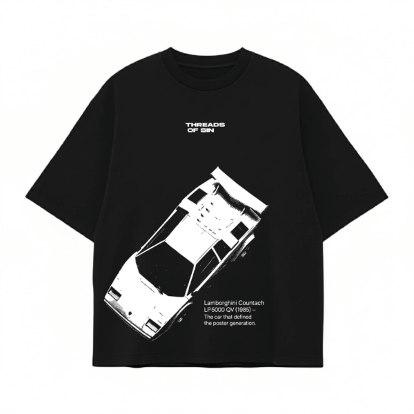 THREADS OF SIN - LAMBORGHINI COUNTACH OVERSIZED T-SHIRT